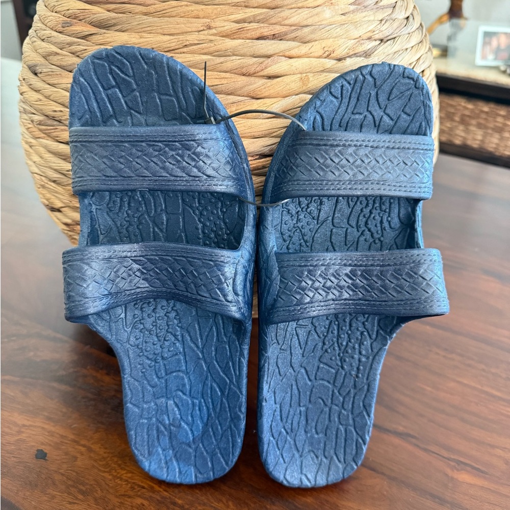 Pali Hawaii Navy Textured Slide Sandals